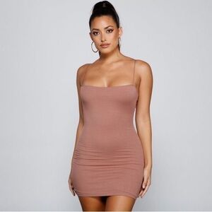 WINDSOR Classic Basic Mini Dress In Red Brown